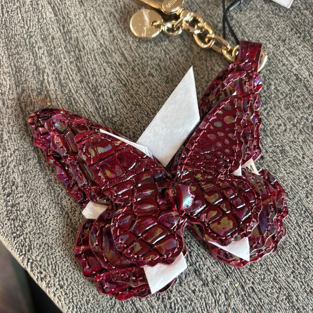 BRAHMIN Sangria Melbourne Butterfly Keyfob Tassel Purse Charm NWT  🦋 - Picture 2 of 6